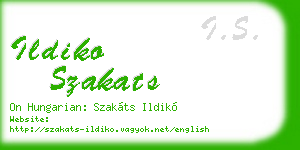 ildiko szakats business card